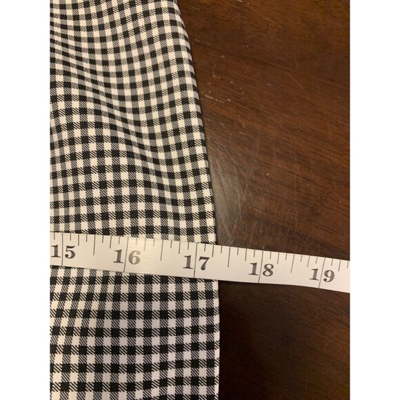 Top Shop Size 6 Gingham Plaid Puff Sleeve Midi Dress Black White - Picture 8 of 10